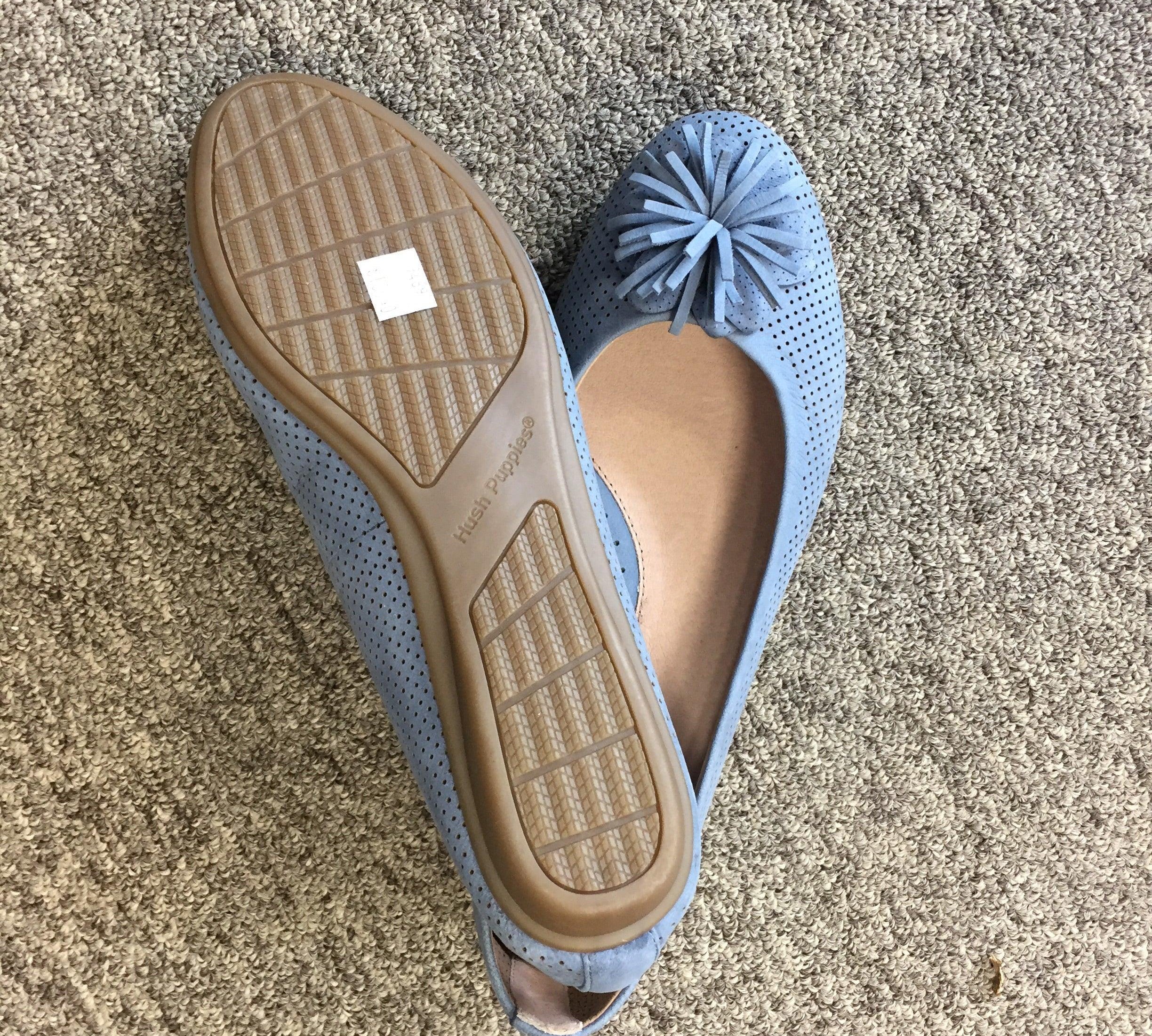 Hush Puppies Blue Flats, Size 8 - Gild the Lily
