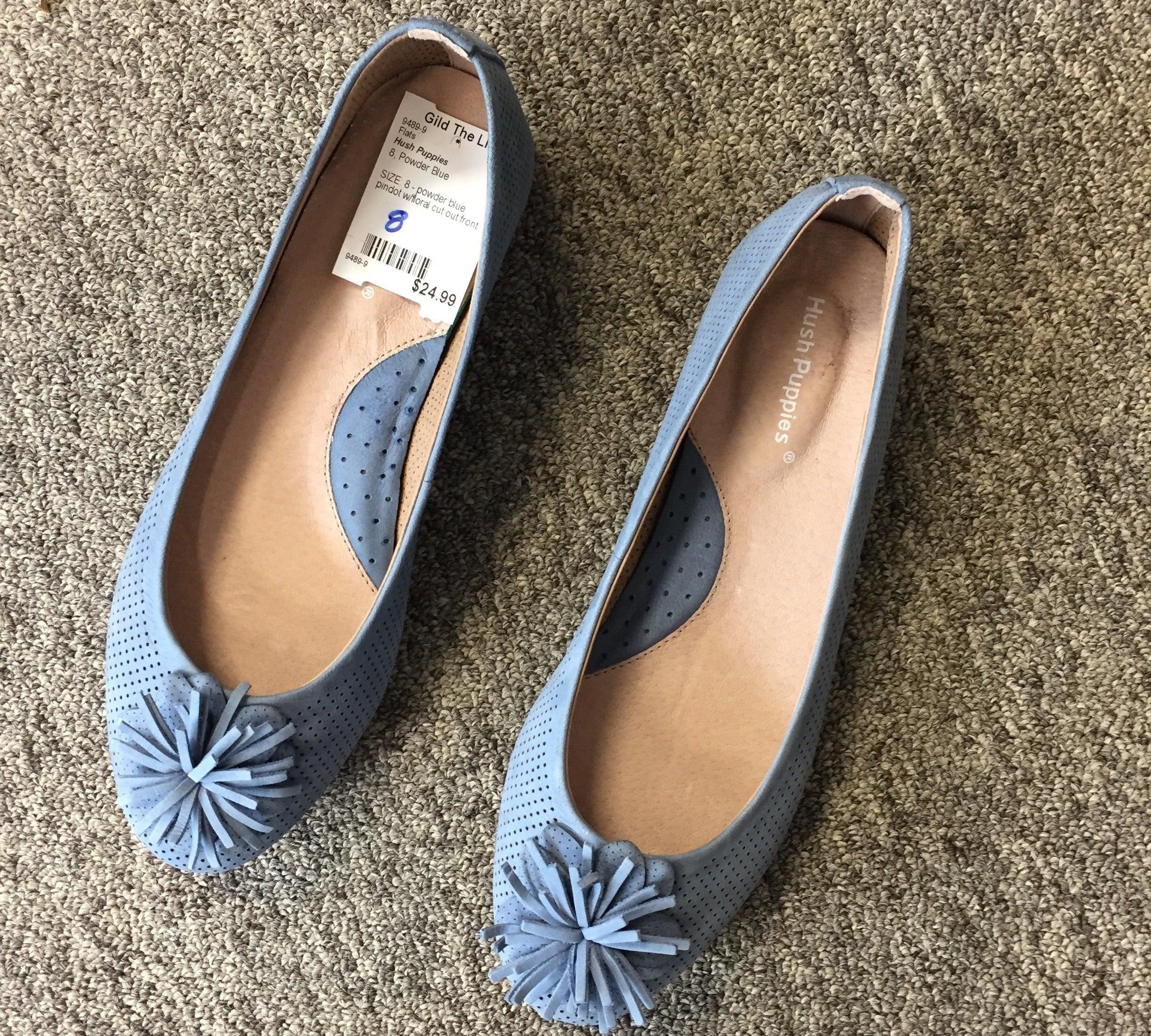 Hush Puppies Blue Flats, Size 8 - Gild the Lily